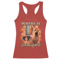 Marcus The Worm Meme Racerback Tank Top Where Is Jimbo James - Wonder Print Shop