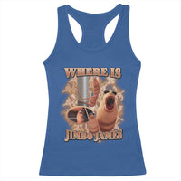 Marcus The Worm Meme Racerback Tank Top Where Is Jimbo James - Wonder Print Shop
