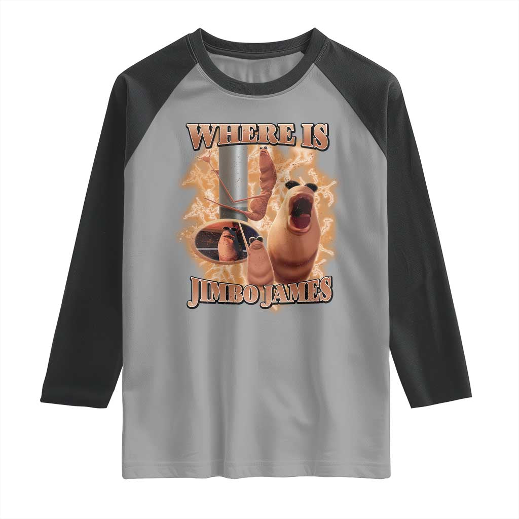 Marcus The Worm Meme Raglan Shirt Where Is Jimbo James - Wonder Print Shop