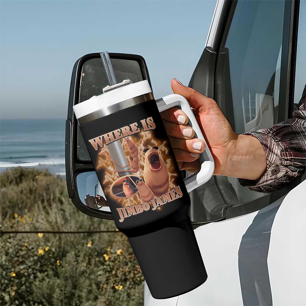 Marcus The Worm Meme Tumbler With Handle Where Is Jimbo James - Wonder Print Shop