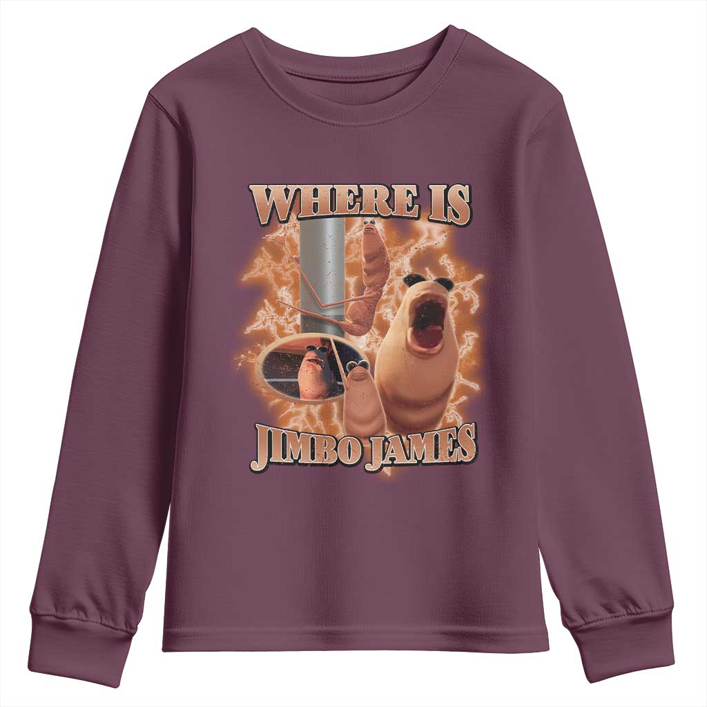 Marcus The Worm Meme Youth Sweatshirt Where Is Jimbo James - Wonder Print Shop