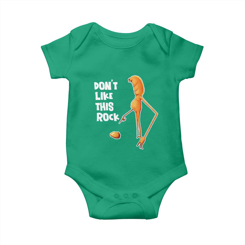 Marcus The Worm Meme Baby Onesie Do Not Like This Rock - Wonder Print Shop