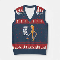 Marcus The Worm Meme V-Neck Knit Sweater Vest Do Not Like This Rock - Wonder Print Shop