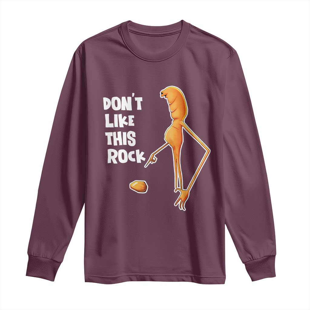 Marcus The Worm Meme Long Sleeve Shirt Do Not Like This Rock - Wonder Print Shop