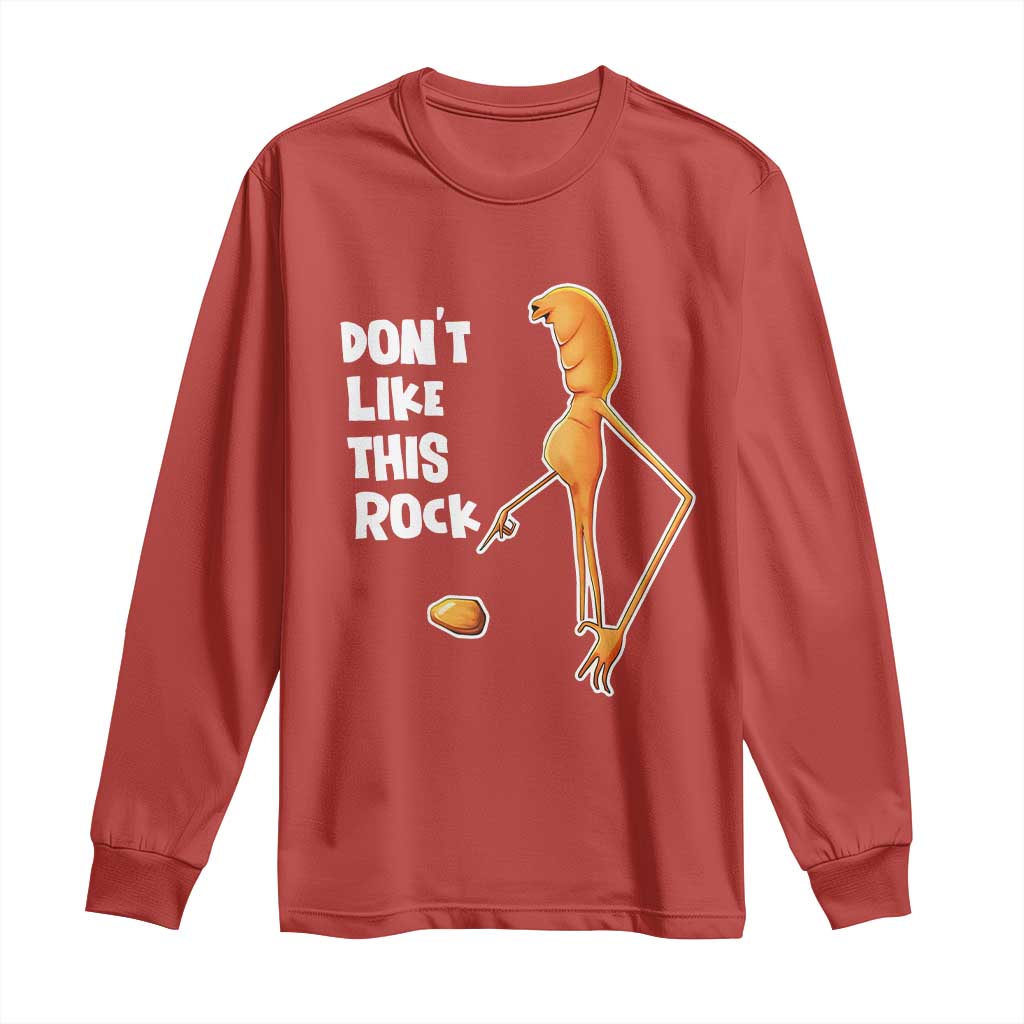 Marcus The Worm Meme Long Sleeve Shirt Do Not Like This Rock - Wonder Print Shop