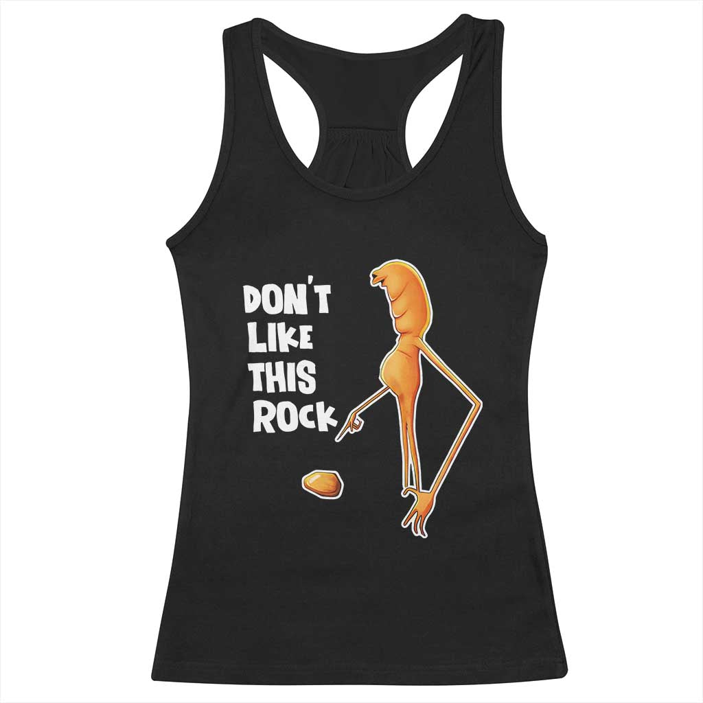 Marcus The Worm Meme Racerback Tank Top Do Not Like This Rock - Wonder Print Shop