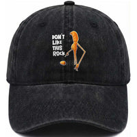 Marcus The Worm Meme Washed Cotton Baseball Cap Do Not Like This Rock