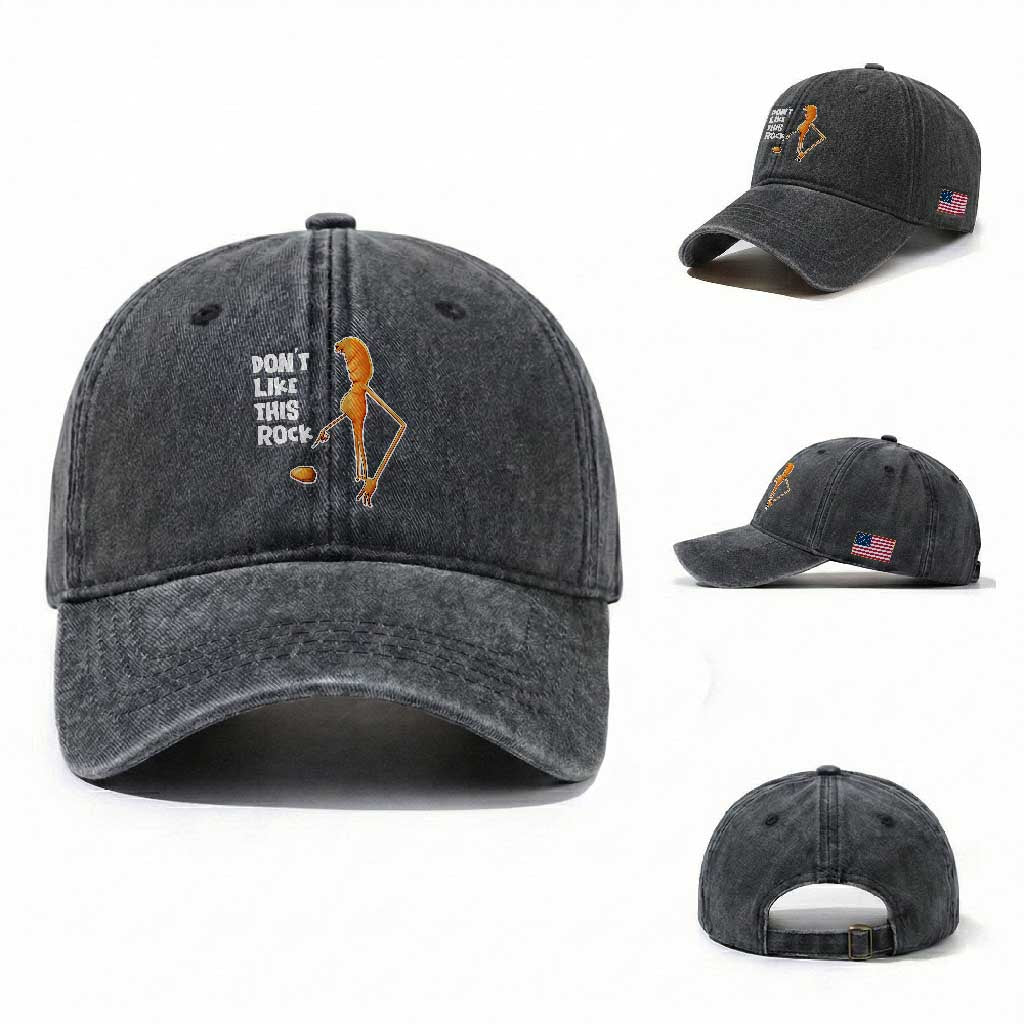 Marcus The Worm Meme Washed Cotton Baseball Cap Do Not Like This Rock