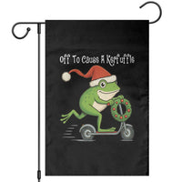 Off To Cause A Kerfuffle Garden Flag Funny Frog Christmas - Wonder Print Shop