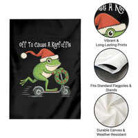 Off To Cause A Kerfuffle Garden Flag Funny Frog Christmas - Wonder Print Shop