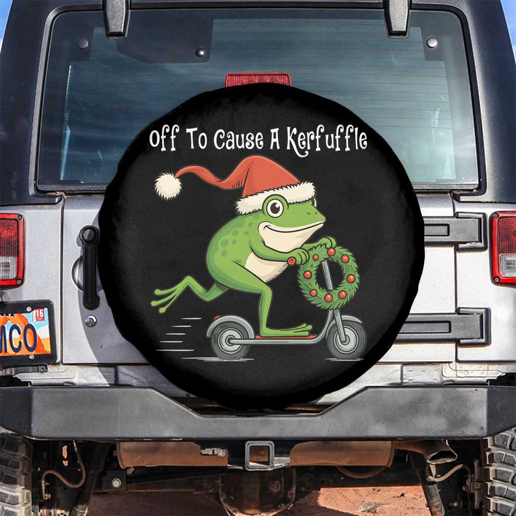 Off To Cause A Kerfuffle Spare Tire Cover Funny Frog Christmas - Wonder Print Shop