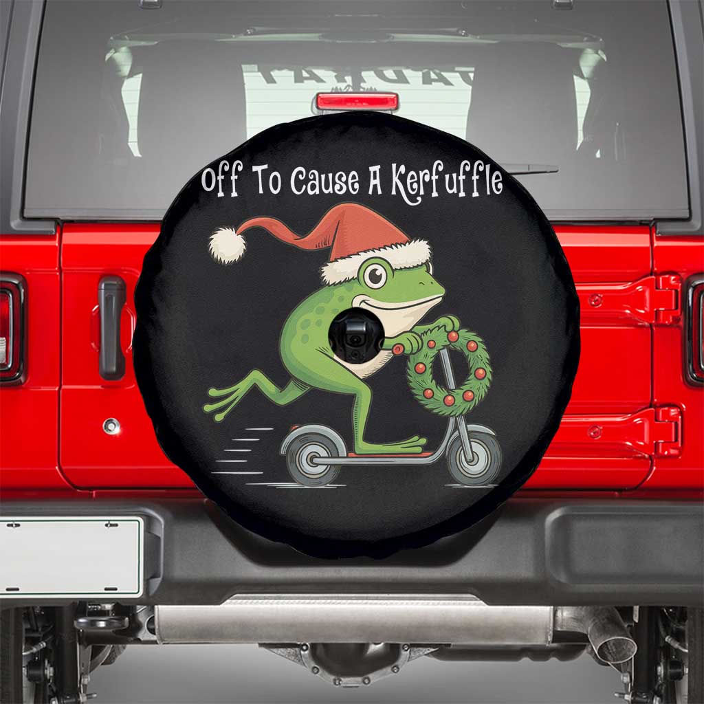 Off To Cause A Kerfuffle Spare Tire Cover Funny Frog Christmas - Wonder Print Shop