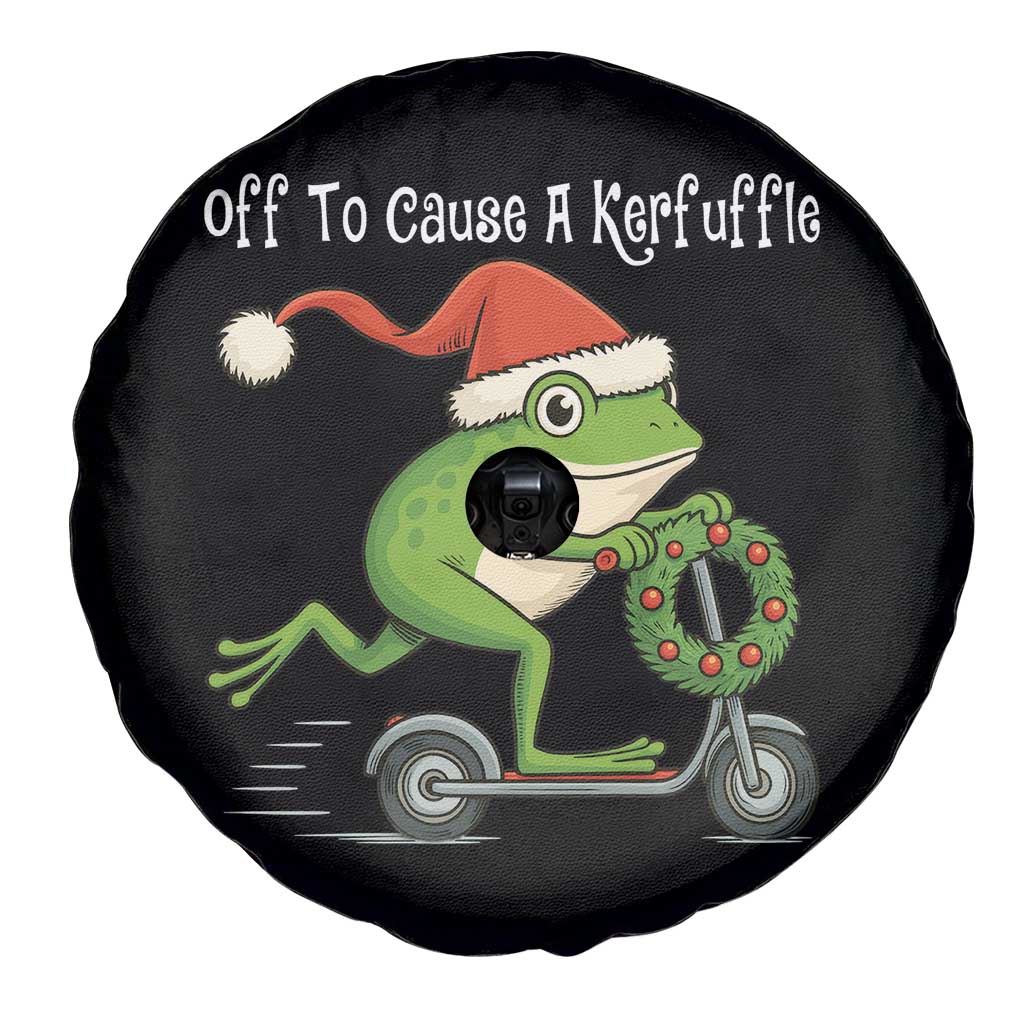 Off To Cause A Kerfuffle Spare Tire Cover Funny Frog Christmas - Wonder Print Shop