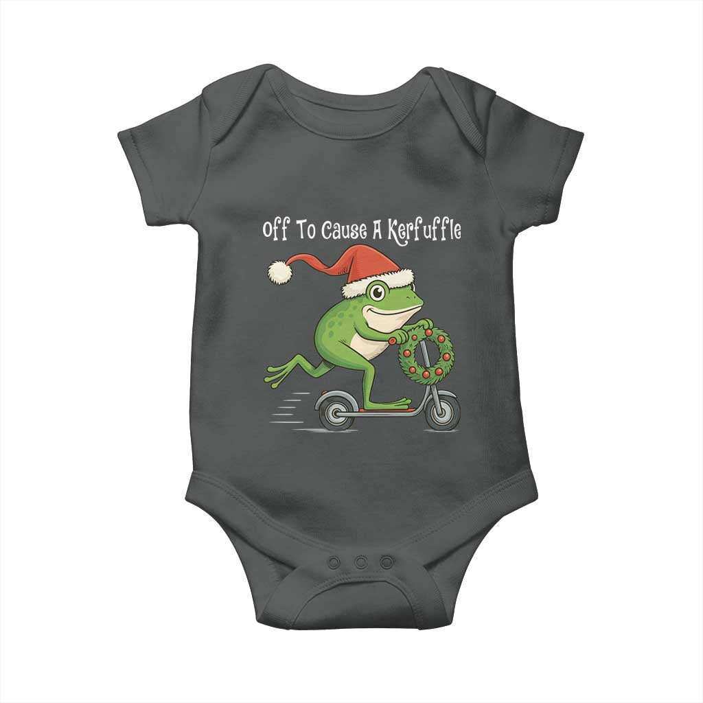 Off To Cause A Kerfuffle Baby Onesie Funny Frog Christmas - Wonder Print Shop