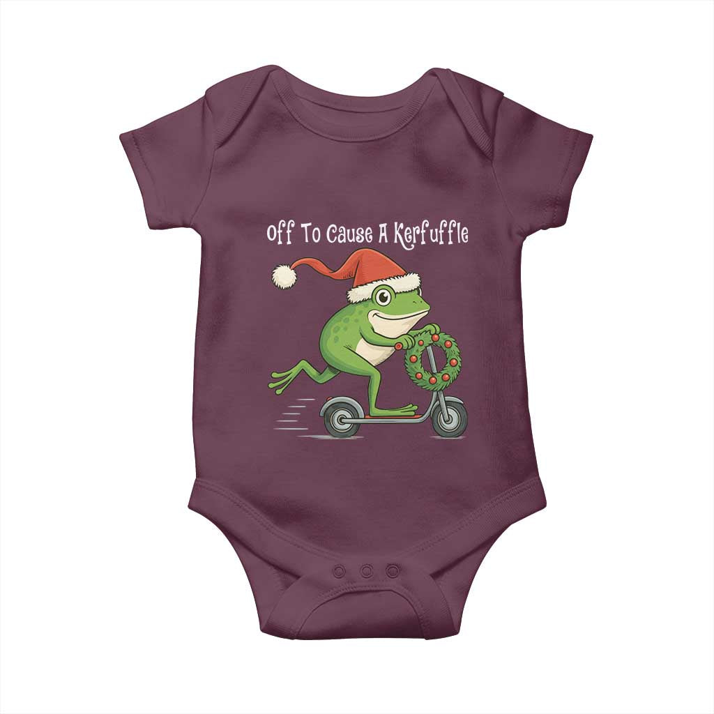 Off To Cause A Kerfuffle Baby Onesie Funny Frog Christmas - Wonder Print Shop