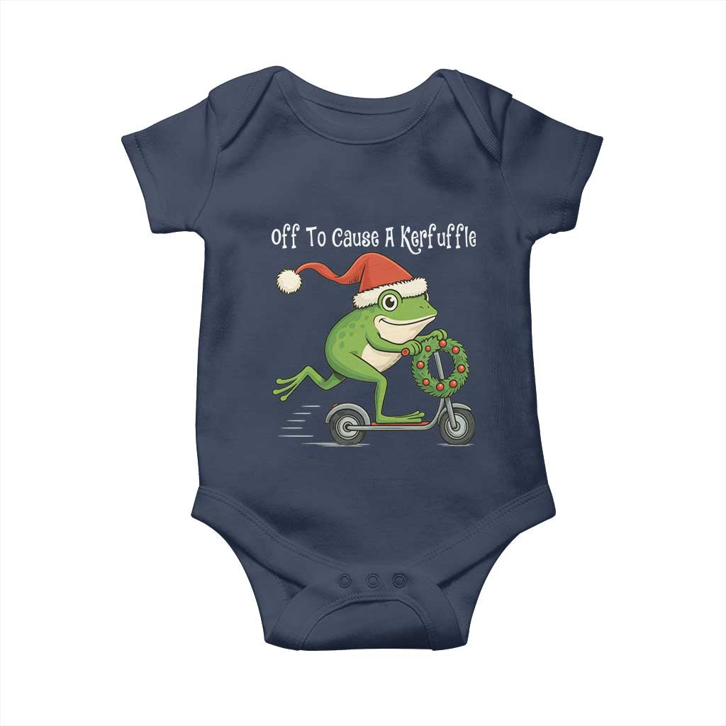 Off To Cause A Kerfuffle Baby Onesie Funny Frog Christmas - Wonder Print Shop