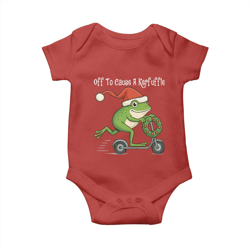 Off To Cause A Kerfuffle Baby Onesie Funny Frog Christmas - Wonder Print Shop