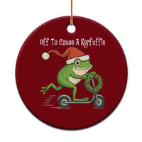 Off To Cause A Kerfuffle Ceramic Ornament Funny Frog Christmas - Wonder Print Shop