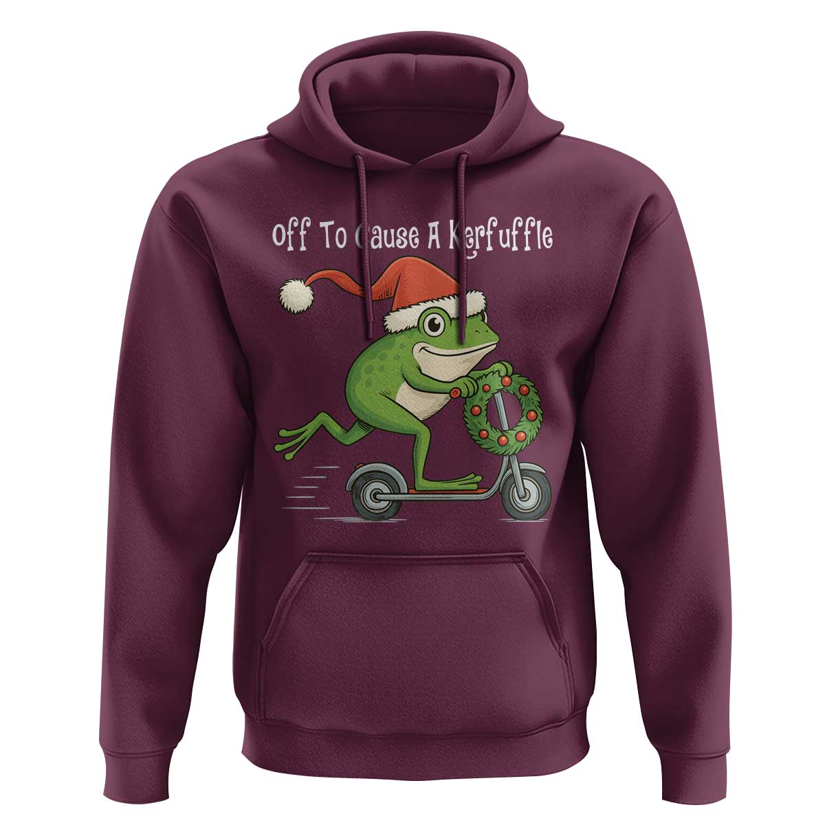 Off To Cause A Kerfuffle Hoodie Funny Frog Christmas - Wonder Print Shop