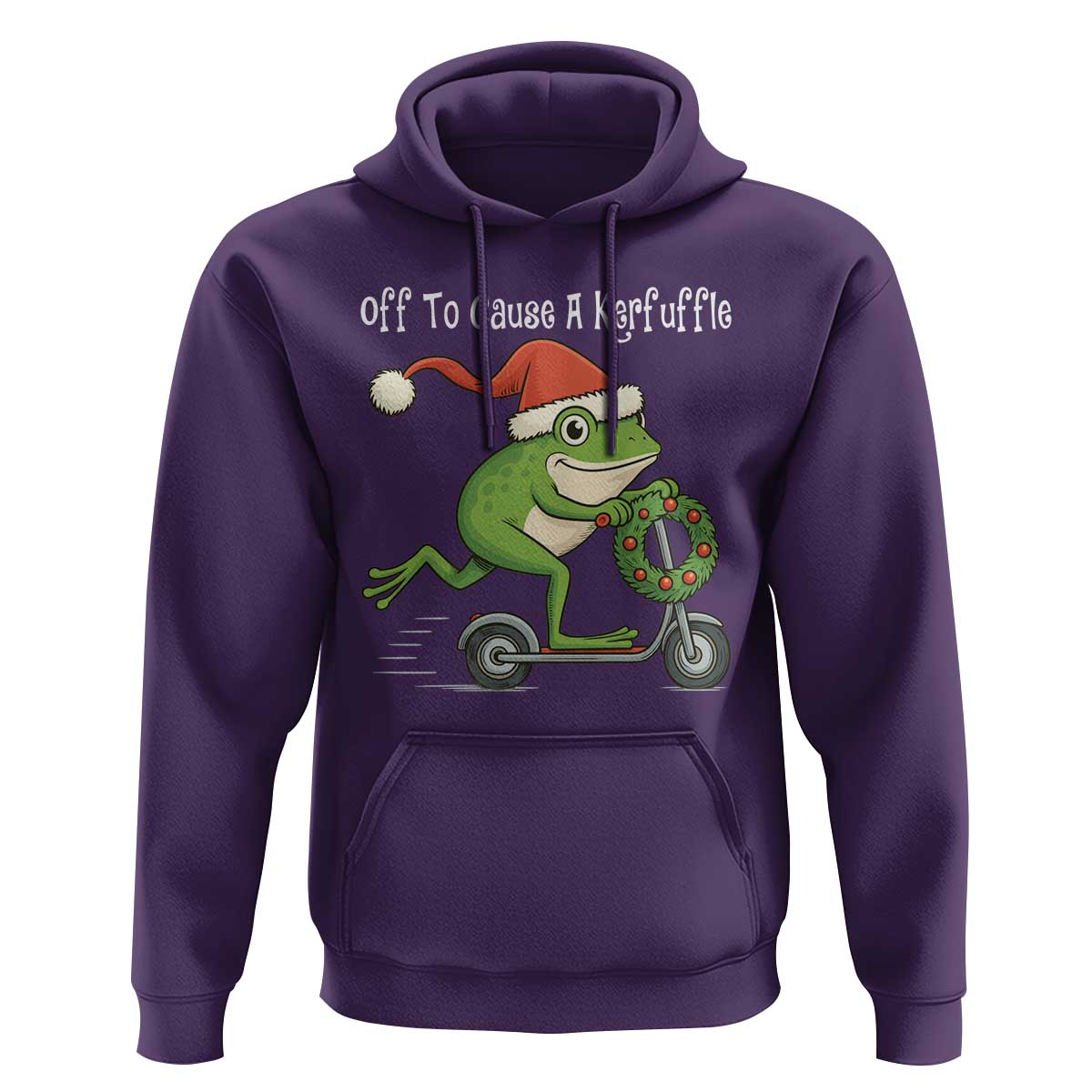 Off To Cause A Kerfuffle Hoodie Funny Frog Christmas - Wonder Print Shop