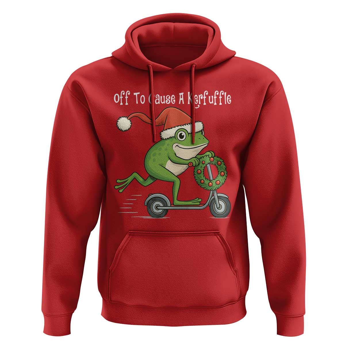 Off To Cause A Kerfuffle Hoodie Funny Frog Christmas - Wonder Print Shop