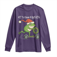 Off To Cause A Kerfuffle Long Sleeve Shirt Funny Frog Christmas - Wonder Print Shop