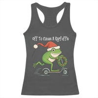 Off To Cause A Kerfuffle Racerback Tank Top Funny Frog Christmas - Wonder Print Shop