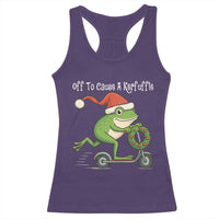 Off To Cause A Kerfuffle Racerback Tank Top Funny Frog Christmas - Wonder Print Shop