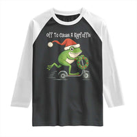 Off To Cause A Kerfuffle Raglan Shirt Funny Frog Christmas - Wonder Print Shop