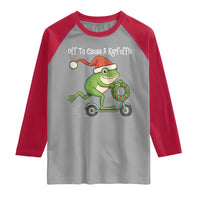 Off To Cause A Kerfuffle Raglan Shirt Funny Frog Christmas - Wonder Print Shop