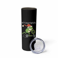 Off To Cause A Kerfuffle Skinny Tumbler Funny Frog Christmas - Wonder Print Shop