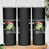 Off To Cause A Kerfuffle Skinny Tumbler Funny Frog Christmas - Wonder Print Shop