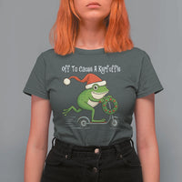 Off To Cause A Kerfuffle T Shirt For Women Funny Frog Christmas - Wonder Print Shop