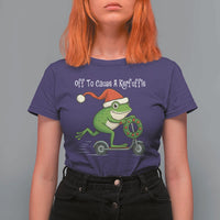 Off To Cause A Kerfuffle T Shirt For Women Funny Frog Christmas - Wonder Print Shop