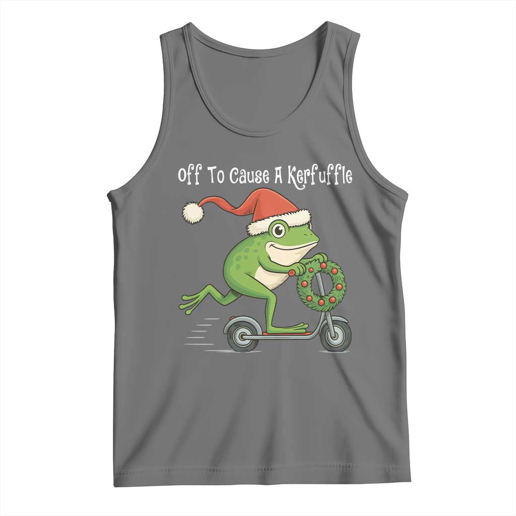 Off To Cause A Kerfuffle Tank Top Funny Frog Christmas - Wonder Print Shop