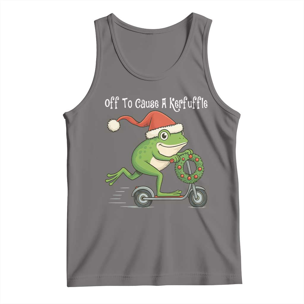 Off To Cause A Kerfuffle Tank Top Funny Frog Christmas - Wonder Print Shop