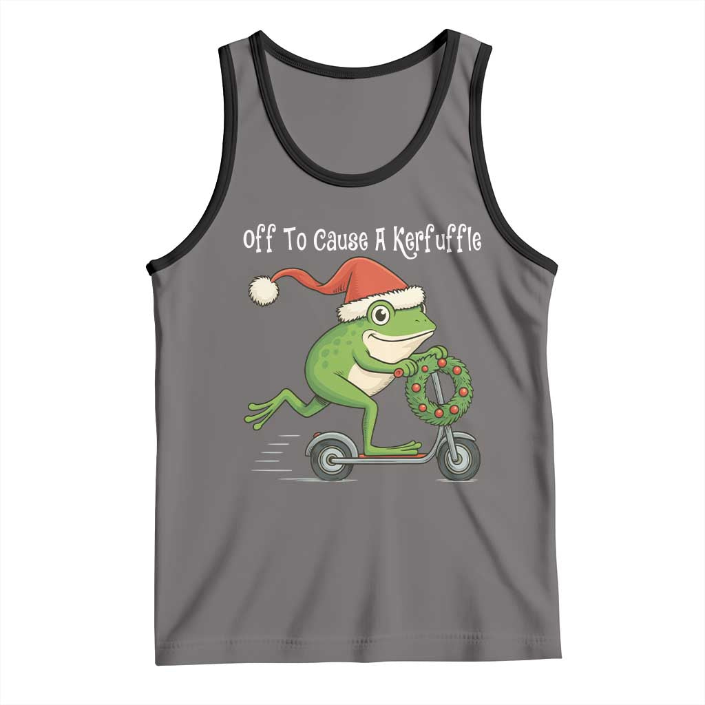 Off To Cause A Kerfuffle Tank Top Funny Frog Christmas - Wonder Print Shop