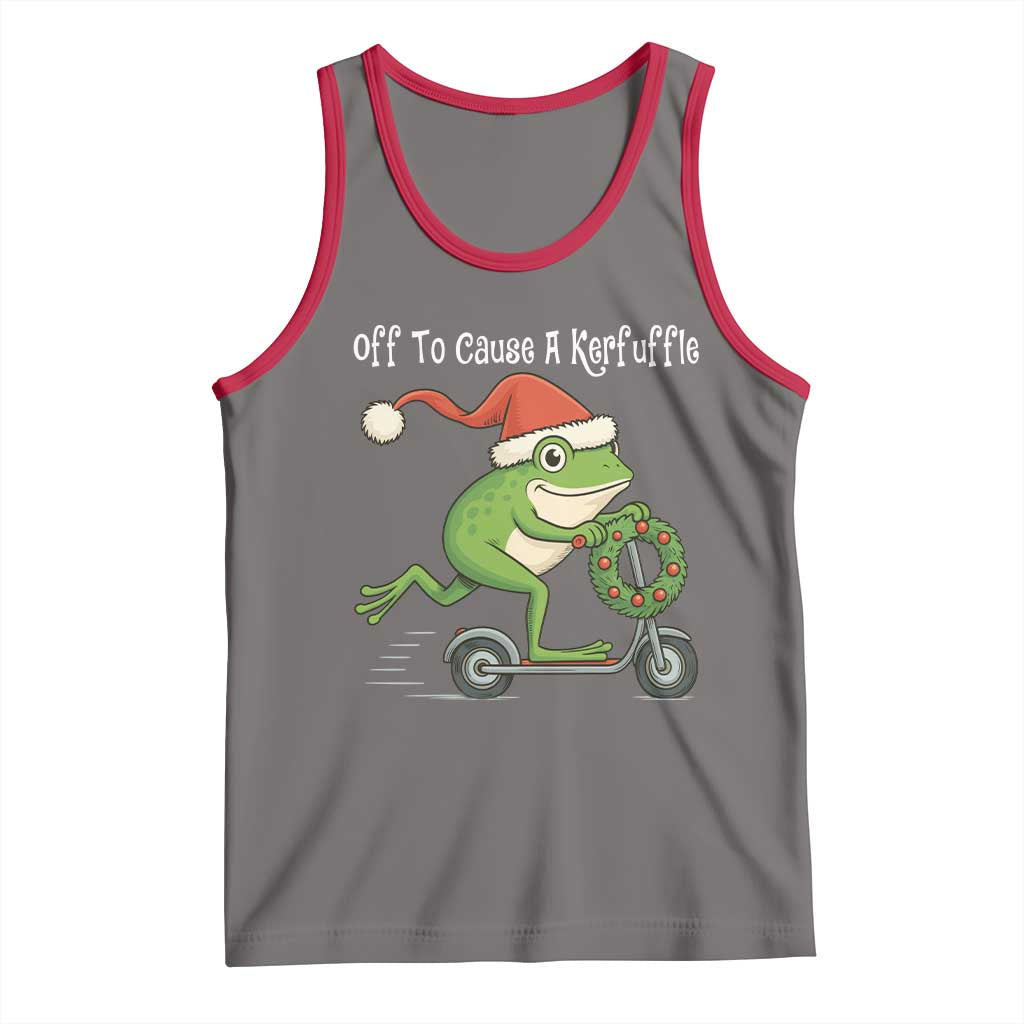 Off To Cause A Kerfuffle Tank Top Funny Frog Christmas - Wonder Print Shop