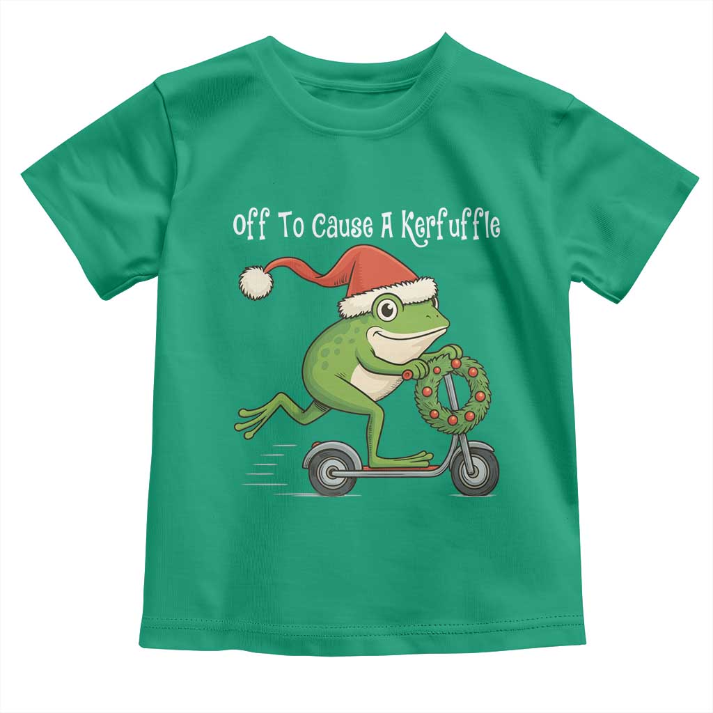 Off To Cause A Kerfuffle Toddler T Shirt Funny Frog Christmas - Wonder Print Shop