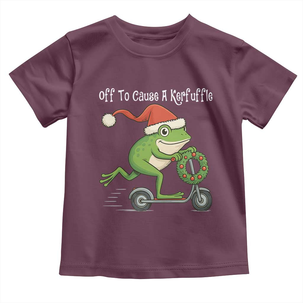 Off To Cause A Kerfuffle Toddler T Shirt Funny Frog Christmas - Wonder Print Shop
