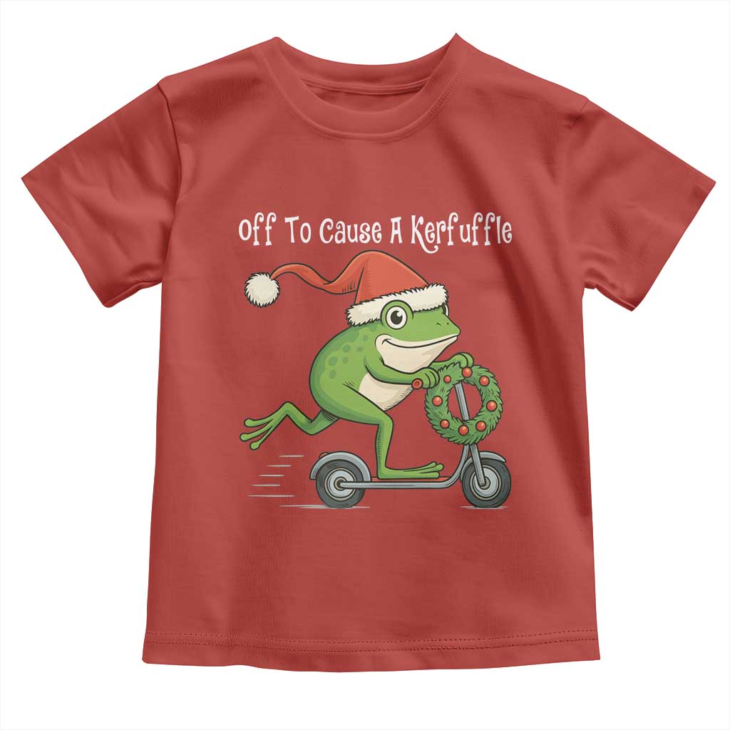 Off To Cause A Kerfuffle Toddler T Shirt Funny Frog Christmas - Wonder Print Shop