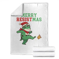 Merry Resistmas Frog Christmas Throw Blanket - Wonder Print Shop