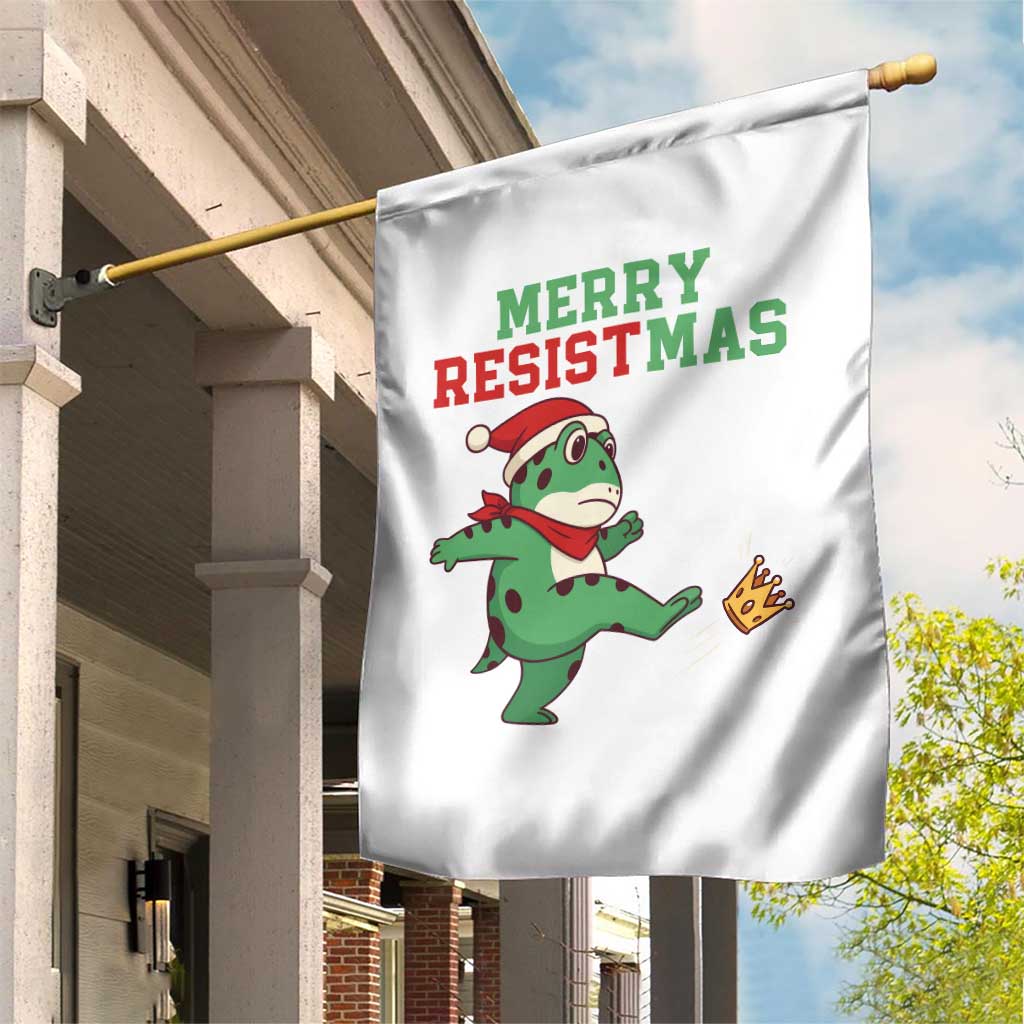 Merry Resistmas Frog Christmas Garden Flag - Wonder Print Shop