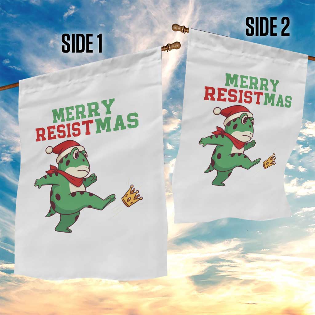 Merry Resistmas Frog Christmas Garden Flag - Wonder Print Shop