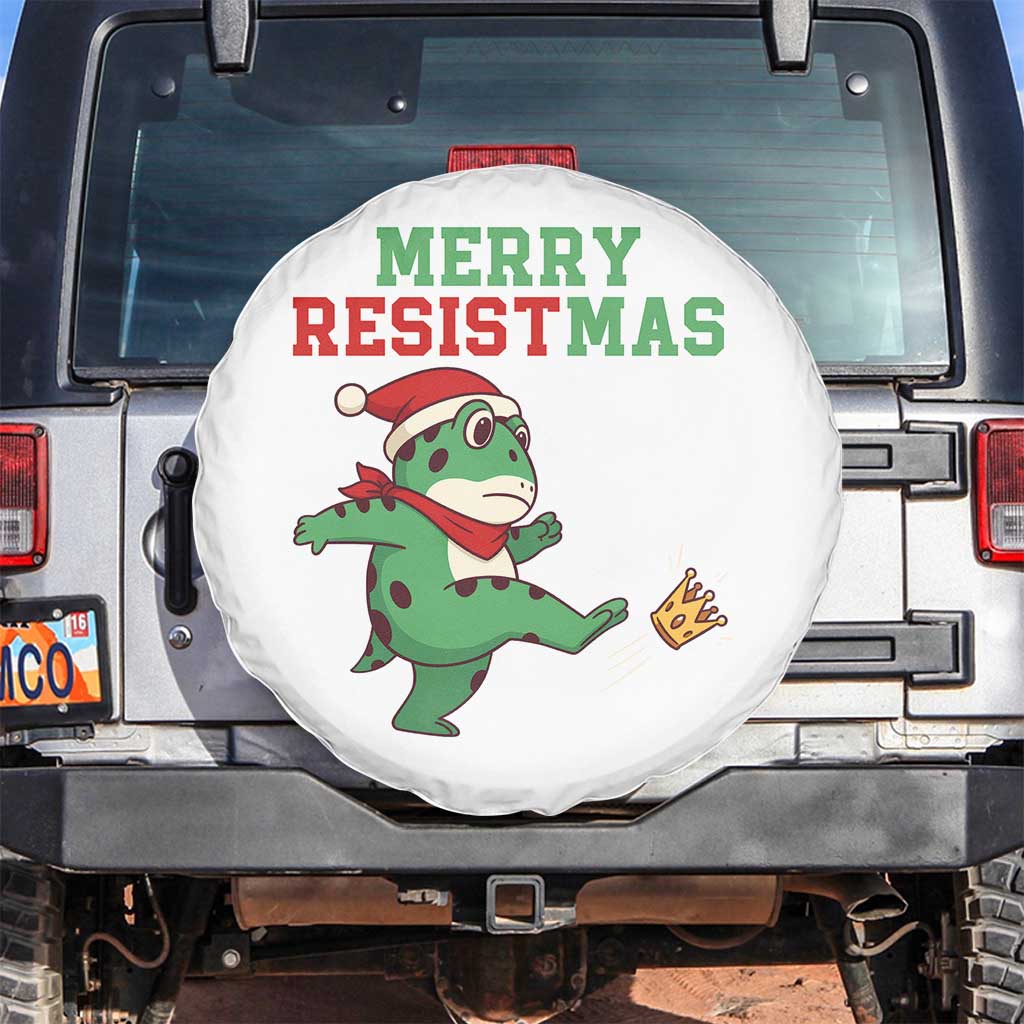 Merry Resistmas Frog Christmas Spare Tire Cover - Wonder Print Shop