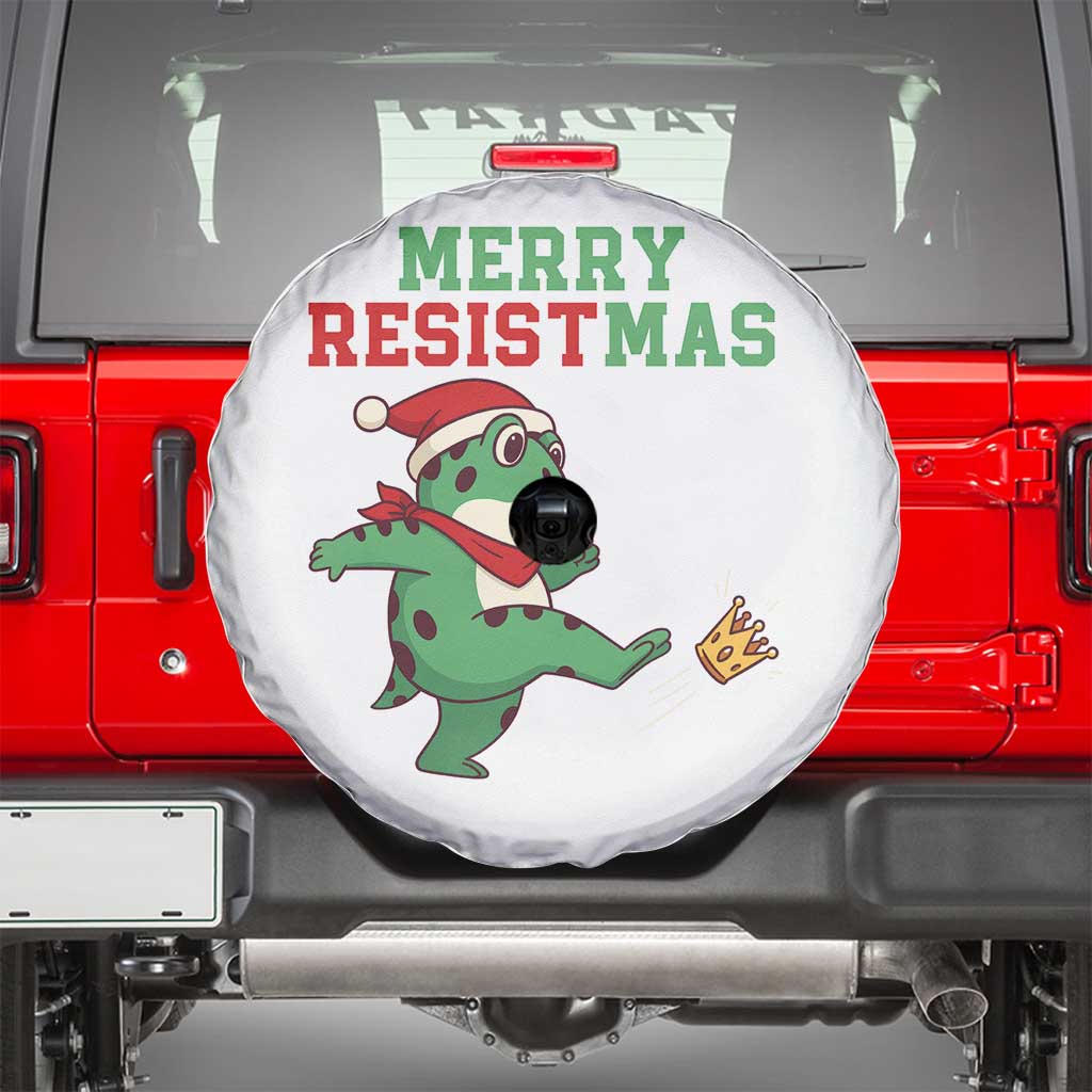 Merry Resistmas Frog Christmas Spare Tire Cover - Wonder Print Shop
