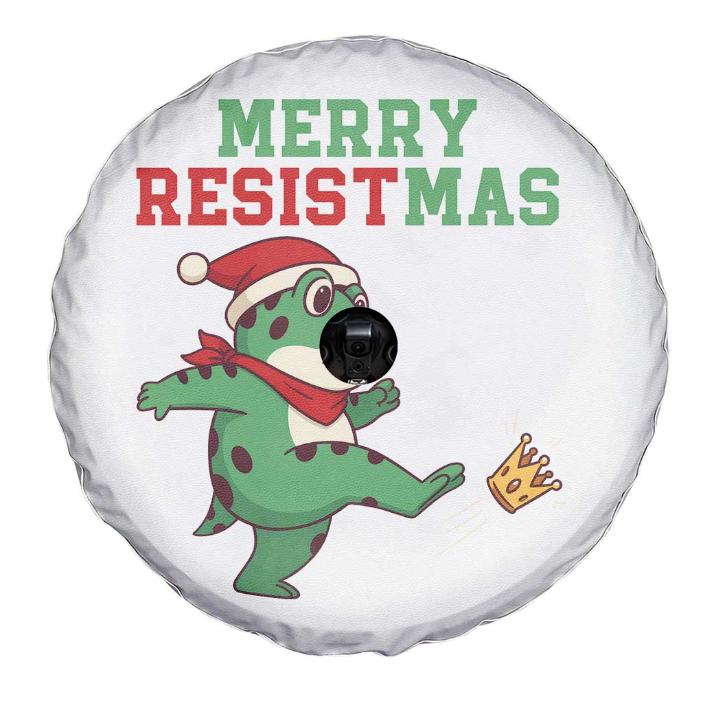 Merry Resistmas Frog Christmas Spare Tire Cover - Wonder Print Shop