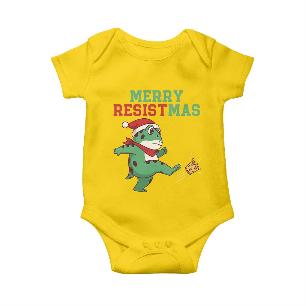 Merry Resistmas Frog Christmas Baby Onesie - Wonder Print Shop