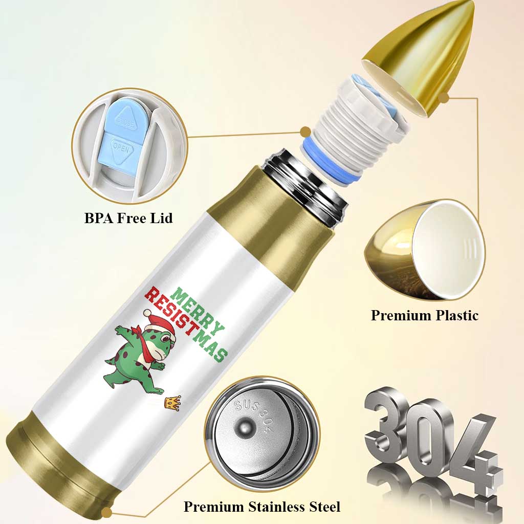 Merry Resistmas Frog Christmas Bullet Tumbler - Wonder Print Shop
