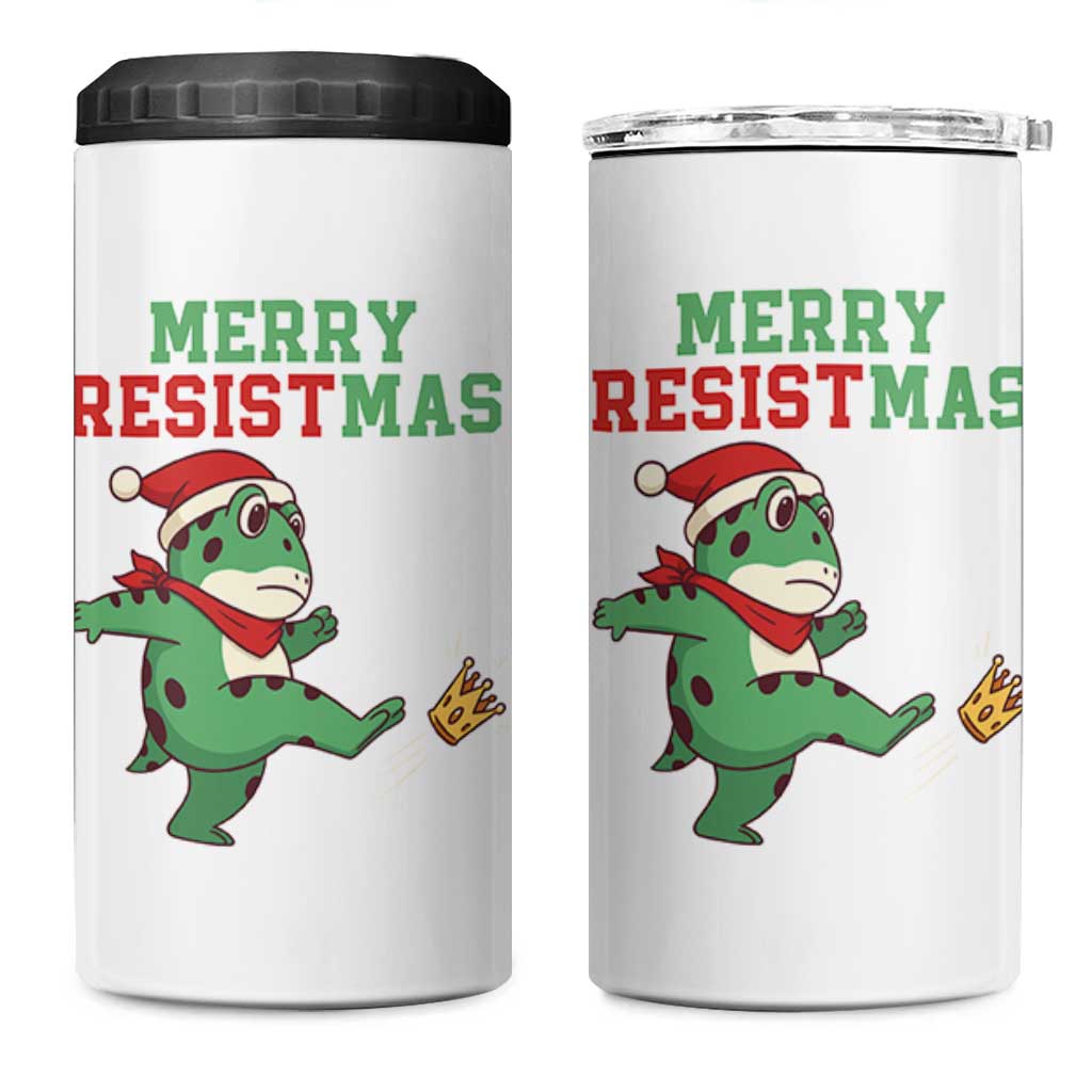 Merry Resistmas Frog Christmas 4 in 1 Can Cooler Tumbler - Wonder Print Shop